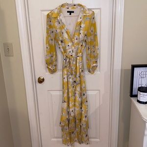 Yellow Floral Banana Republic Work Dress, Size 6